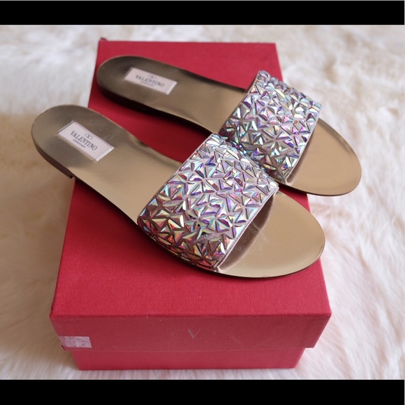 Valentino Glam Tile Crystal 5mm Sandals 39/8 - Picture 4 of 8